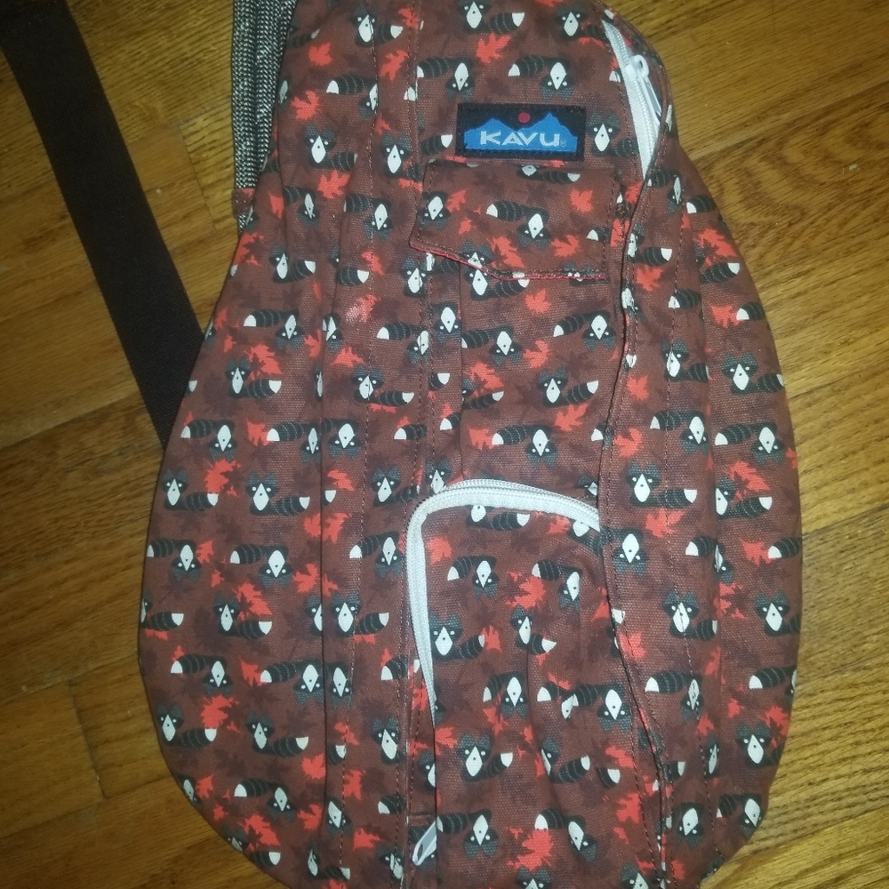 KAVU RARE RACCOON PRINT ROPE BACKPACK